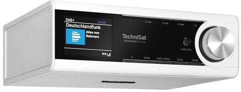 TechniSat Digitradio 23 ASA – inbyggd radio med automatisk säkerhetsvarning (ASA, DAB köksradio, FM, dimbar TFT-färgskärm, Bluetooth-ljudstreaming, 2 watt), vit