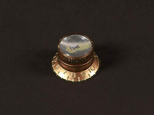 Boston Potiknopf, LP/SG style, gold with silver cap, relic, Tone, metric size for import/Japan pots