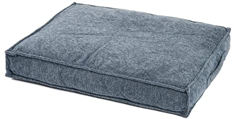 JAMAXX Premium Hundekissen Orthopädische Füllung, Waschbar Bezug aus Edlem Chinelle Stoff, Weiche Kompakte Füllung mit Visco Schaumstoff-Flocken Memory, PDB1003 65x50 (S), Light-Blue