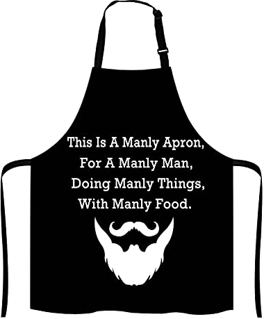 Lefolen BBQ Apron for Man - Grilling Chef Apron Presents for Him - Funny BBQ Cooking Apron Present for Father’s Day - Manly Man
