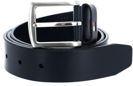 Tommy Hilfiger Herren Gürtel New Denton 3,5 cm Belt Ledergürtel, Blau (Midnight), 80 cm