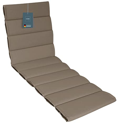 LILENO HOME Sonnenliege Auflage als [1er Set - Rollliege] in Taupe - Gartenliegen Auflage perfekt für Strandliege - Polster Auflage für Gartenliege (200x60x4,5cm)