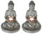 bmf-versand Solarleuchte für Außen Garten Buddha Figur 2er Set - Solarleuchte Balkon Statue - Gartenlampe Höhe 30 cm - Außenleuchte LED Stehend - Gartendeko Solar Wetterfest
