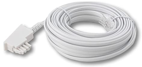 G-TELWARE® Cavo router TAE-F a RJ45 (8P2C), compatibile con DSL ADSL VDSL Fritzbox Internet router su presa telefonica TAE – bianco (10 m, bianco neve