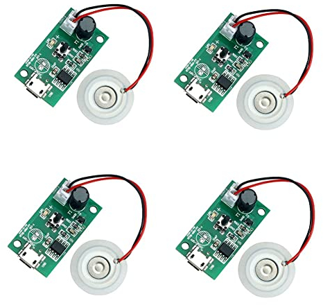 Jevina 4 Uds. 20MM Generador de Niebla UltrasóNica Nebulizador Atomizador Transductor Atomizador Placa de PelíCula Accesorios Humidificador Junta de Goma