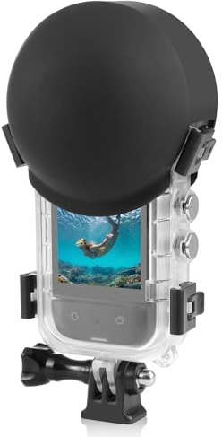 Couvercle D'objectif de pour Insta360 X3, Capuchon D'objectif de en Silicone étanche à la Poussière pour Caméra d'action, Couvercle de en (Black)