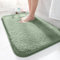 LUOJINYI Badematte 50x80cm rutschfest, Weich Wasserabsorbierende, Shaggy Hochflor-Mikrofasermatte für das Badezimmer, Badvorleger Maschinenwaschbar für Badewanne, Dusche und Badezimmer (Grün)