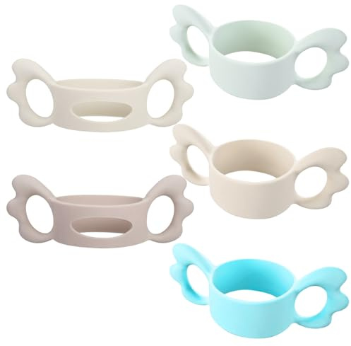 5 stycken nappflaskhandtag, silikonnappflaskhandtag, hållbara nappflaskhandtag, babyflasktillbehör, återanvändbara