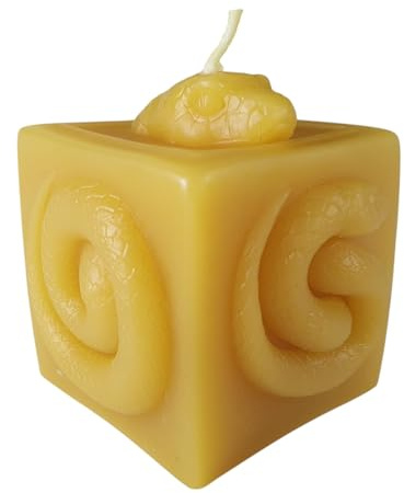 Bivaxljus kub orm ljus 6 cm 100 % rent bivax