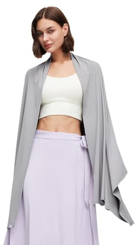 OhSunny Women Travel Scarf Sun Protection UPF 50+ Shawl Wrap Summer Swimsuit Beach Cover Up Cooling Blanket SLO6M236YT Dark Grey