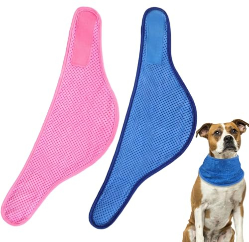2 Pieces Dog Cooling Bandana, Adjustable Breathable Ice Collar Scarf for Summer Heat, Prevents Overheating Summer Essential for Outdoor Adventures Small Medium Large Breeds (M)