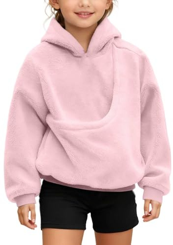 Generisch Sweat-shirt pour fille avec jolis motifs chiots et chats, bretelles pratiques et poches spacieuses pour les enfants actifs, Rose, 7-8 ans
