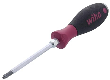 Wiha 53410 Phillips Screwdriver, Heavy Duty with MicroFinish Handle and Steel Striking Cap, 2 x 100mm