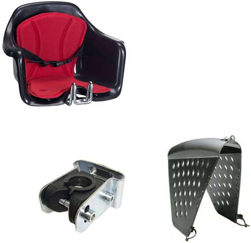 RMS Seggiolino H T P per Bambini Anteriore Milù, Grigio, per Bici. (Nero/Rosso)