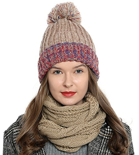 DonDon Bufanda mujer Bufanda invierno Bufanda de lana Braga cuello diseño de punto