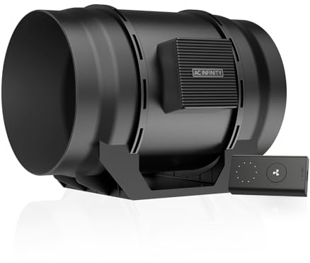 AC Infinity CLOUDLINE LITE A8 – Leises Inline-Lüftersystem 200 mm mit Drehzahlregler, EC-Motor, für Zu-/Abluft in Grow-Zelten und Hydroponik