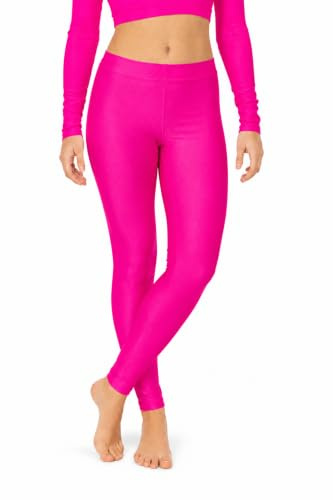 BOOM Prime Leggings de Gimnasia para niñas, Mallas de Ballet sin pies, elásticos, elásticos, para niños, PE, Danza, Deportes, Mallas atléticas (Rosa, 9-10)