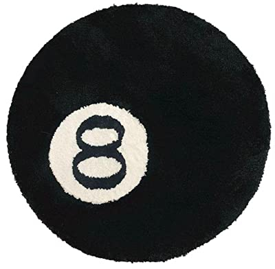 Wokii Tapis de Billard Avec 8 Boules de Simulation - Antidérapant, pour Salle de Bain, Chambre d'Enfant - Décoratif Noir pour Salon, Décoration de Fête