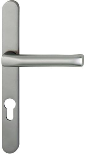Béquille double sur plaque étroite entraxe 70195 mm ligne Atlanta clé I finition aspect inox porte 5867