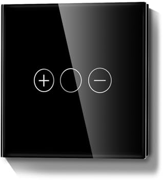 LIAONFOY WIFI Wlan Dimmschalter Unterputz Glas Touchscreen LED Dimmbar Lichtschalter Kipplichtschalter Schwarz 90-250V 2.4GHz 86mm Smartphone Steuerung Smartlife Alexa tuya Neutralleiter Wird Benötigt