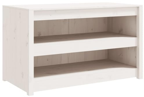 vidaXL Outdoor White Kitchen Cabinet- Solid Pine Wood Construction with Ample Storage Space and a Modular Design, Perfect for Garden or Outdoor Kitchens-106x55x64 cm