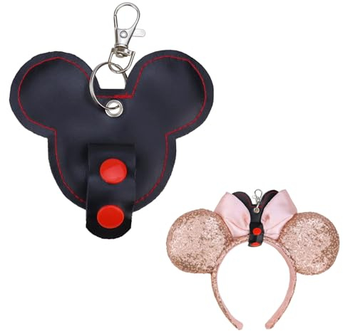 welsoon Mouse Ear Holder for Backpack Support de Bandeau d'oreille de Souris, Noir, S (Lot de 2) Femme