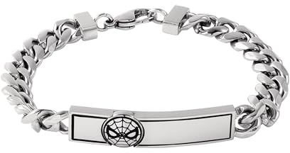 Marvel Spider-Man Stainless Steel Bracelet for Kids Cuban Chain 18cm