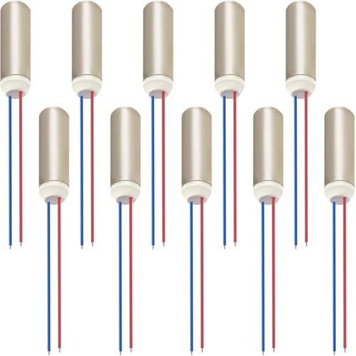 JYUDAUFU 10 st Motor utan kärna DC 1,5-3 V 7 mm × 25 mm 8000-16000 RPM Inbyggd vibrationsmotor, vattentät djuptankmotor för elektrisk tandborste, leksak, flygplansmodell