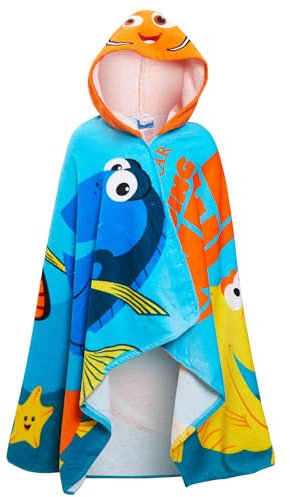 Disney Finding Nemo Hooded Towel 100% Cotton Kids Dress Up Poncho Beach Bath Towel Swimming Wrap