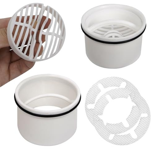 Juego de 2 coladores de pelo y tubo de inmersión para desagüe de ducha, compatible con desagüe colador para ducha, repuesto 6960, 6961, 6962, 6963, colador de desagüe de ducha, accesorios de repuesto