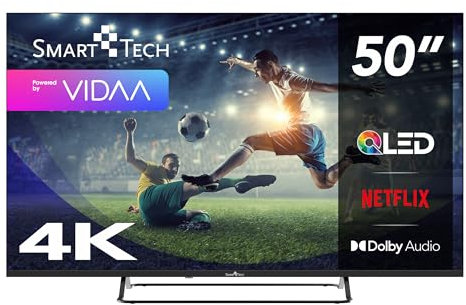 Smart Tech TV QLED 4K UHD 50' (126 cm) 50QV01V VIDAA TV- 3xHDMI - 2xUSB - HDR 10 - Dolby Audio