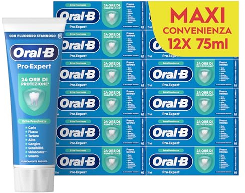Oral-B Dentifricio Pro-expert Fresco Intenso 12x75ml, Dentifricio Formato Convenienza, Clinicamente Provato, Pulizia Denti Efficace, Alito Fresco, Extra Freschezza