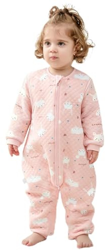 LILBESTIE Baby Sleeping Bag with Legs & Arms 1.5 Tog Long Sleeves Sleep Sack with Feet Toddler 100% Cotton Sleep Bag 3-4 Years,Size L