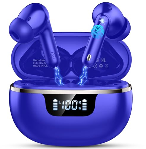 Auriculares Inalámbricos Bluetooth 5.4, Cascos HiFi con ENC y Pantalla LED