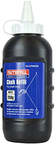 Faithfull FAICPWHITE Builders Chalk Line Powder Refill White 250g (8oz)
