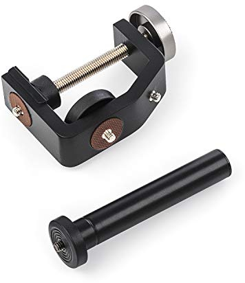 Walimex pro KX-20 Stativ Klemme – Klemmstativ, Blitzklemme, Aluminium, mit ausziehbarer Mittelsäule 12,5-20 cm, für Kamera, LED Leuchten, Halterung für Stativ, Rohr, Platte, Tisch