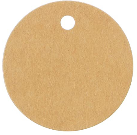100 Pack - CleverDelights 1.5 Circle Kraft Gift Hang Tags - Brown Kraft Paper - for Gifts, Crafts, Party Favors, Weddings, Price Tags - 1 1/2 inch