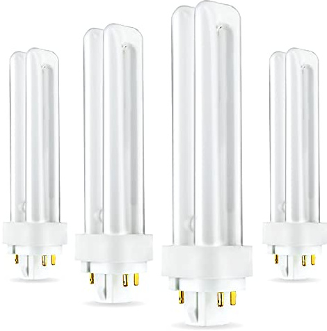 (4 Pack) PLC-18W 827, 4 Pin G24q-2, 18 Watt Double Tube, Compact Fluorescent Light Bulb, Replaces Sylvania 20683 and Philips 38329-9 - PL-C 18W/827/4P/ALTO