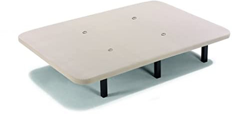 HOGAR24 Base TAPIZADA con Tejido 3D Y VÁLVULAS DE TRANSPIRACIÓN Y 6 Patas DE Madera WENGUE DE 25,5CM 80x180cm