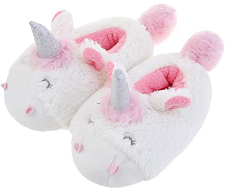 FUPPIA Girls Unicorn Slippers for Toddler Kid Comfortable Wave-like Cozy Soft Cute animal House Shoes Slippers for Toddlers Girl Size 9-10