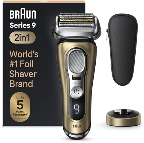 Braun Series 9 Pro 9419s - Rasoio elettrico da uomo, a umido e a secco, con regolabarba ProLift, oro