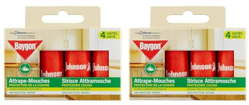 Baygon® Rubans Attrape-Mouches à Suspendre, 4 Rubans (Lot de 2)