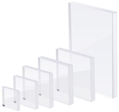 6 Stück Klare Acryl Stempelblock Set, Acrylblock Stanzblöcke Stempel Stempelhilfe für Silikonstempel, Scrapbooking, Fotoalbum, Weihnachten Deko, Einladung Karten, Hochzeit Briefe