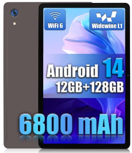 HotLight Tablet 11 Zoll Android 14 Tablet Octa-Core, 12GB RAM + 128GB ROM (1TB TF), WiFi 6, Tablet Touchscreen Screen 1920x1080 FHD+IPS, Widevine L1, 5MP + 13MP, Bluetooth 5.0, 6800mAh (Grau)