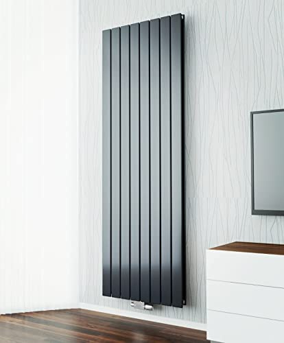 WEBER Paneelheizkörper Flach Vertikal Design Heizung Flachheizkörper Mittelanschluss Doppellagig Wandheizung weiß/anthrazit (1800x608mm Doppellagig Anthrazit)