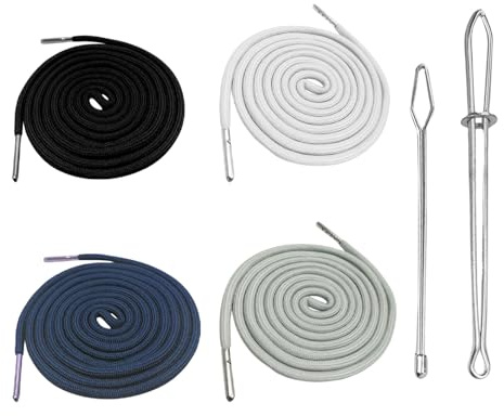 Cosmeria Cordoncino per pantaloni da jogging e felpa con cappuccio, 4x cordoncino da 140 cm con 2 spolette, sostituisce il cordoncino dell'orlo dei pantaloni, per felpe con cappuccio, felpe e maglioni