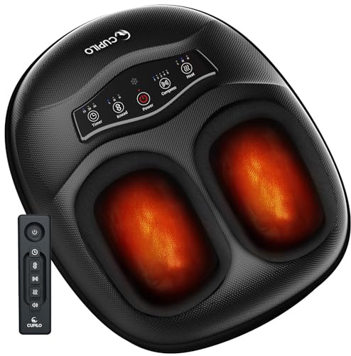CuPiLo FSA Foot Massager with Heat and Remote - HSA Eligible, Feet Massager for Plantar Fasciitis & Neuropathy, Shiatsu Deep Kneading for Foot Pain Relief, Gifts for Women Mom