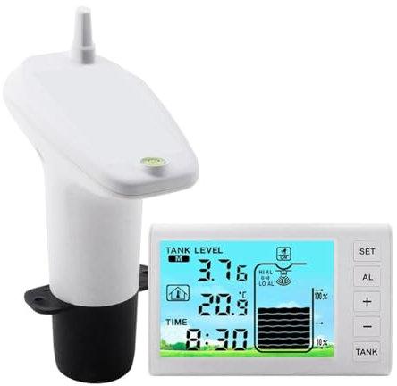 CENMEN Misuratore di Livello Ad Ultrasuoni Misuratore di Livello 'Acqua Domestico Multifunzionale Funzione di Allarme di Valore Alto e Basso del Livello 'Acqua
