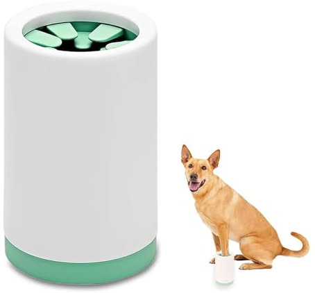Pfotenreiniger,Pfotenreiniger für Hunde,Größe L,Abnehmbaren Hundepfoten Reiniger,Hundezubehör für Große Hunde,Tragbare Hundepfoten Reiniger,für alle Hundegrößen(Grün)