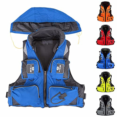 SMTSEC Life Jacket, Life Jackets Adults Buoyancy Aid Swimming Fishing Life Vests Kayak Paddle Boards Swim Safety Float Jacket Vest for Kayaking Fishing Surfing Diving Water Sport,Blue-XXL